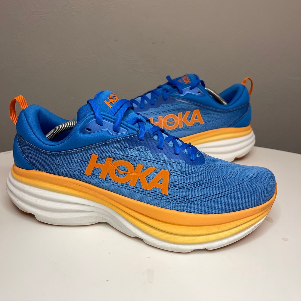 Hoka Bondi 8 Shoes- 1127953 / CSVO - Sky Blue Orange Men’s 12 2E - EE - Wide
